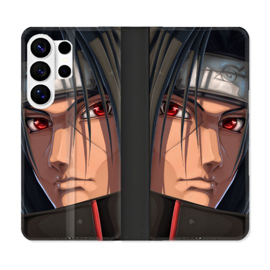 Housse cuir portefeuille Pour Samsung Galaxy S26 Ultra Manga Naruto Itachi Visage