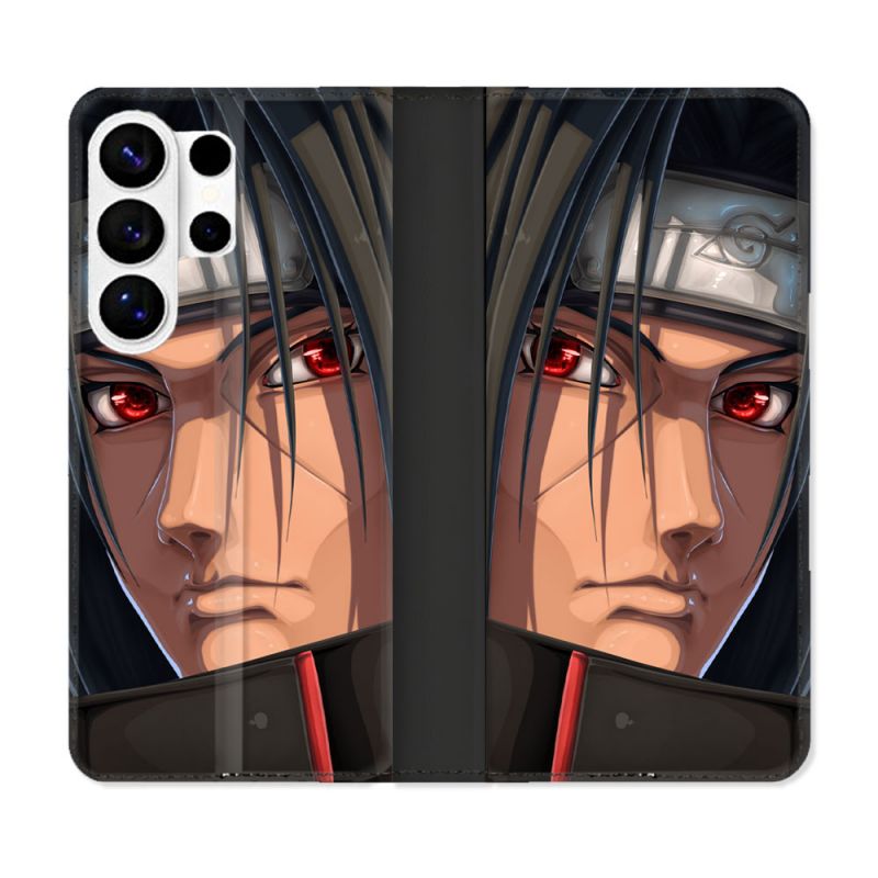 Housse cuir portefeuille Pour Samsung Galaxy S26 Ultra Manga Naruto Itachi Visage