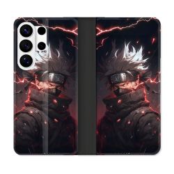 Housse cuir portefeuille Pour Samsung Galaxy S26 Ultra Manga Naruto Kakashi Dark