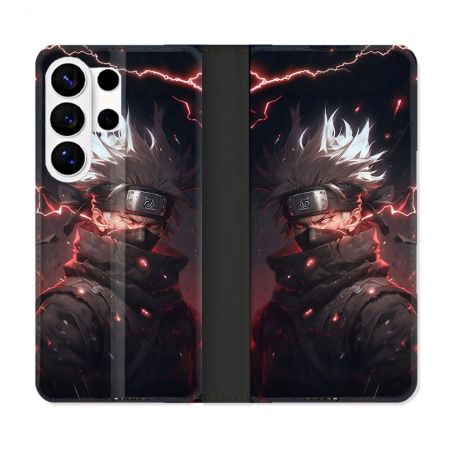 Housse cuir portefeuille Pour Samsung Galaxy S26 Ultra Manga Naruto Kakashi Dark