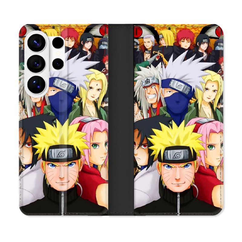 Housse cuir portefeuille Pour Samsung Galaxy S26 Ultra Manga Naruto Team