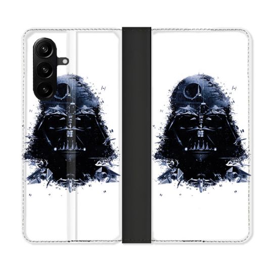 Housse Cuir Portefeuille Pour Samsung Galaxy A57 5G Star Wars - Dark Vador Blanc