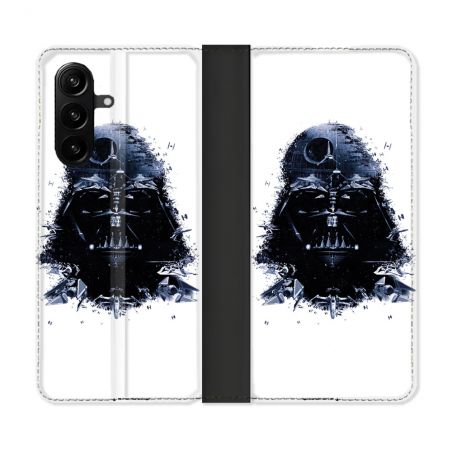 Housse Cuir Portefeuille Pour Samsung Galaxy A57 5G Star Wars - Dark Vador Blanc