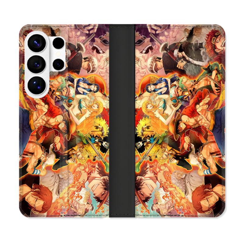 Housse cuir portefeuille Pour Samsung Galaxy S26 Ultra Manga One Piece Nakama