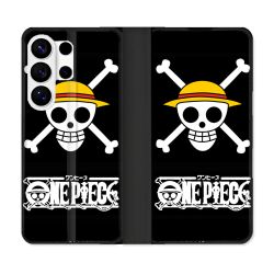 Housse cuir portefeuille Pour Samsung Galaxy S26 Ultra Manga One Piece Tete de Mort