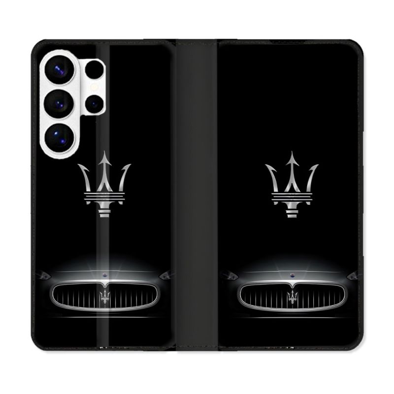 Housse cuir portefeuille Pour Samsung Galaxy S26 Ultra Maserati