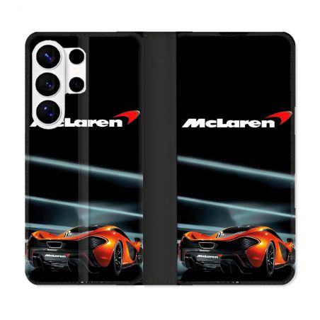 Housse cuir portefeuille Pour Samsung Galaxy S26 Ultra Mc Laren