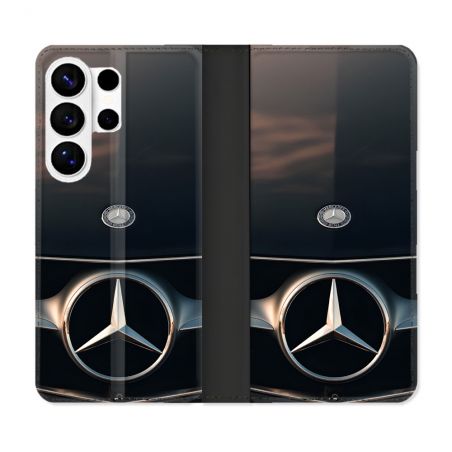 Housse cuir portefeuille Pour Samsung Galaxy S26 Ultra Mercedes Calendre