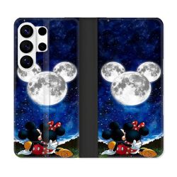 Housse cuir portefeuille Pour Samsung Galaxy S26 Ultra Mickey Minnie