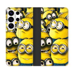 Housse cuir portefeuille Pour Samsung Galaxy S26 Ultra Minions Groupe