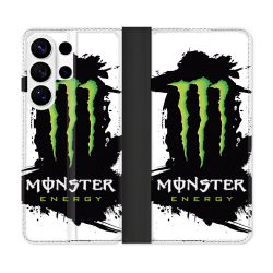 Housse cuir portefeuille Pour Samsung Galaxy S26 Ultra Monster Energy Tache
