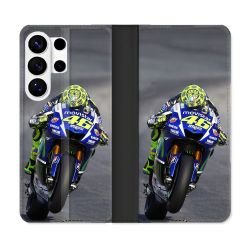 Housse cuir portefeuille Pour Samsung Galaxy S26 Ultra Moto Course GP Wheeling 46
