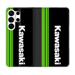 Housse cuir portefeuille Pour Samsung Galaxy S26 Ultra Moto Kawasaki