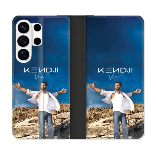 Housse cuir portefeuille Pour Samsung Galaxy S26 Ultra Musique Kendji