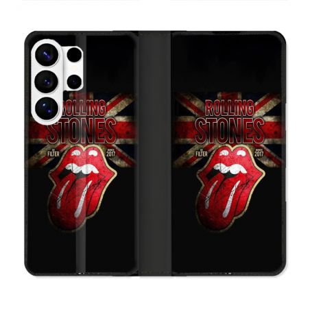 Housse cuir portefeuille Pour Samsung Galaxy S26 Ultra Musique Rolling Stones