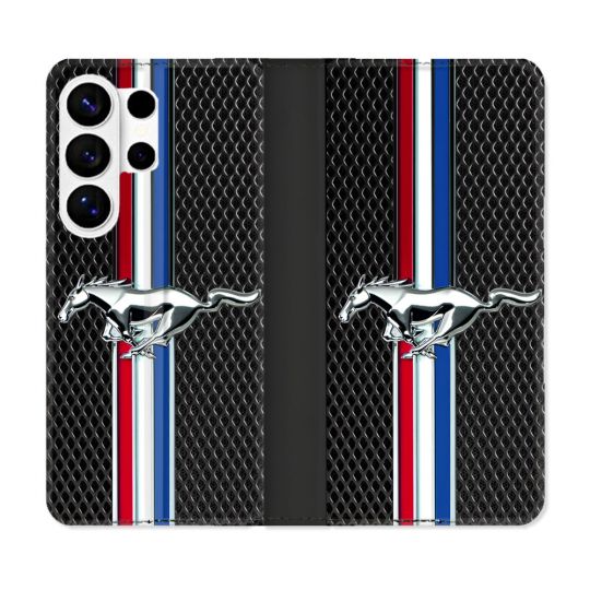 Housse cuir portefeuille Pour Samsung Galaxy S26 Ultra Mustang