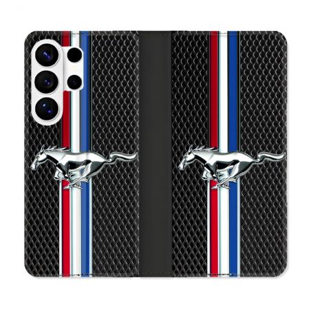 Housse cuir portefeuille Pour Samsung Galaxy S26 Ultra Mustang