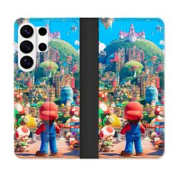 Housse cuir portefeuille Pour Samsung Galaxy S26 Ultra Nintendo World