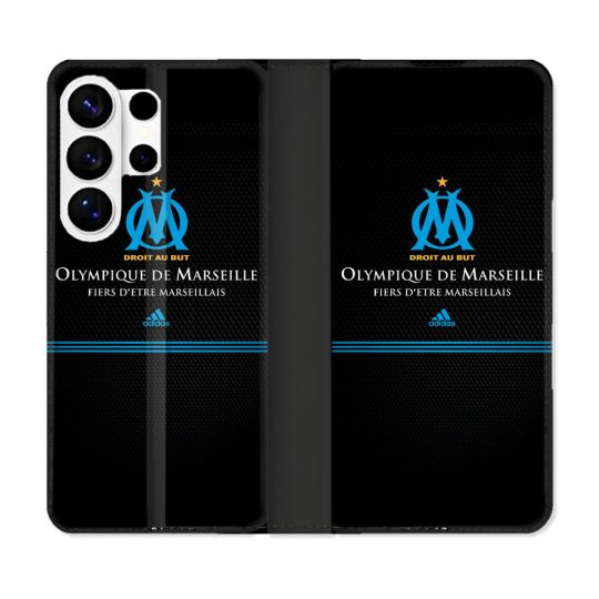 Housse cuir portefeuille Pour Samsung Galaxy S26 Ultra Olympique Marseille OM Fier etre Marseillais