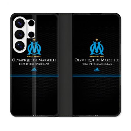 Housse cuir portefeuille Pour Samsung Galaxy S26 Ultra Olympique Marseille OM Fier etre Marseillais
