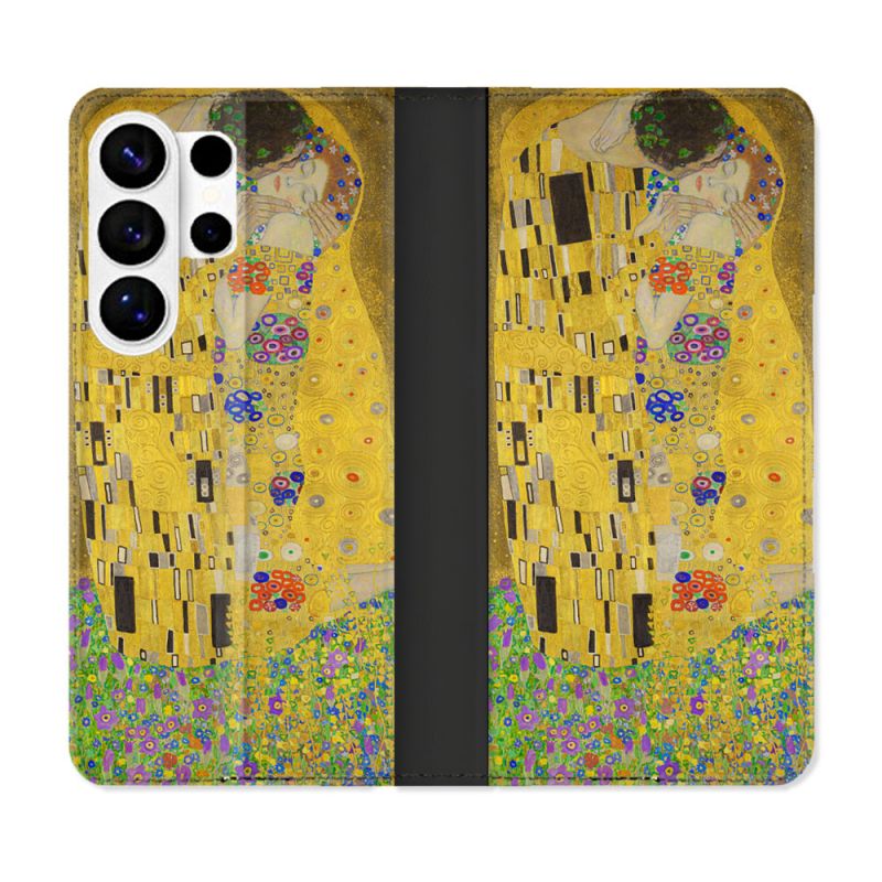 Housse cuir portefeuille Pour Samsung Galaxy S26 Ultra Peinture Le Baiser