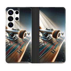 Housse cuir portefeuille Pour Samsung Galaxy S26 Ultra Planche Skate