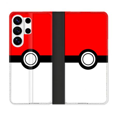 Housse cuir portefeuille Pour Samsung Galaxy S26 Ultra Pokemon Pokeball