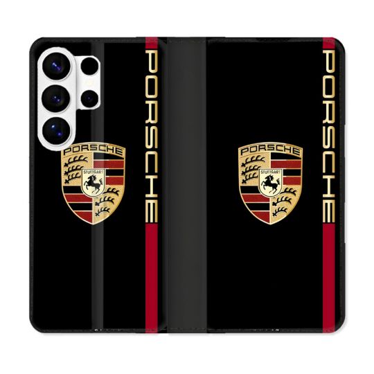 Housse cuir portefeuille Pour Samsung Galaxy S26 Ultra Porsche Line