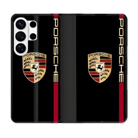 Housse cuir portefeuille Pour Samsung Galaxy S26 Ultra Porsche Line