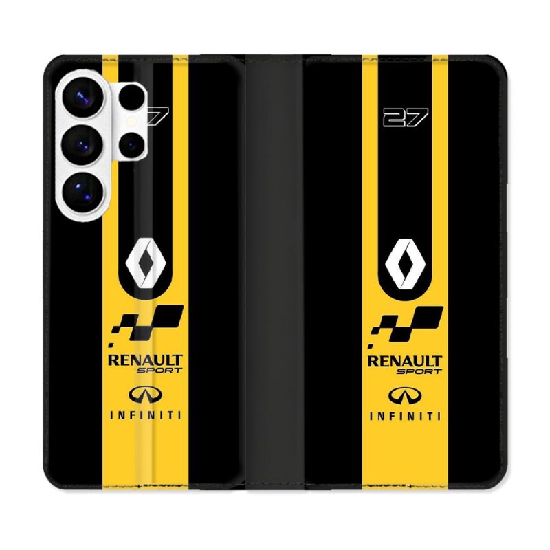 Housse cuir portefeuille Pour Samsung Galaxy S26 Ultra Renault