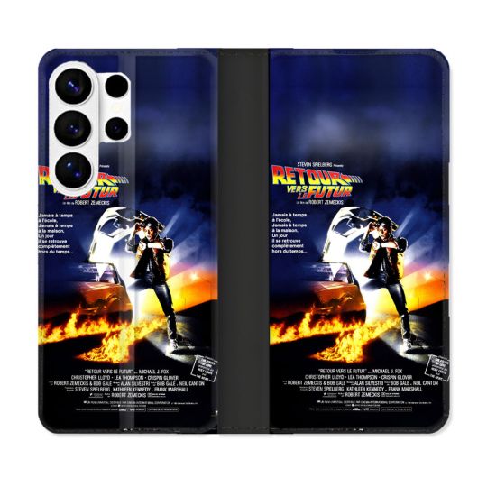 Housse cuir portefeuille Pour Samsung Galaxy S26 Ultra Retour Vers Le Futur Affiche