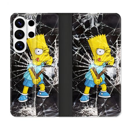 Housse cuir portefeuille Pour Samsung Galaxy S26 Ultra Simpson Bart
