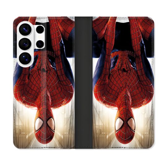 Housse cuir portefeuille Pour Samsung Galaxy S26 Ultra Spiderman Invers