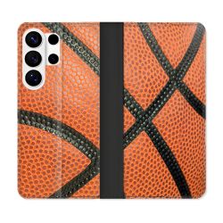 Housse cuir portefeuille Pour Samsung Galaxy S26 Ultra Sport Ballon Basket