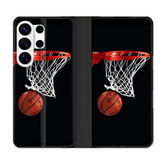 Housse cuir portefeuille Pour Samsung Galaxy S26 Ultra Sport Basket Panier