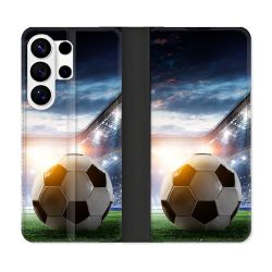 Housse cuir portefeuille Pour Samsung Galaxy S26 Ultra Sport Football Stade