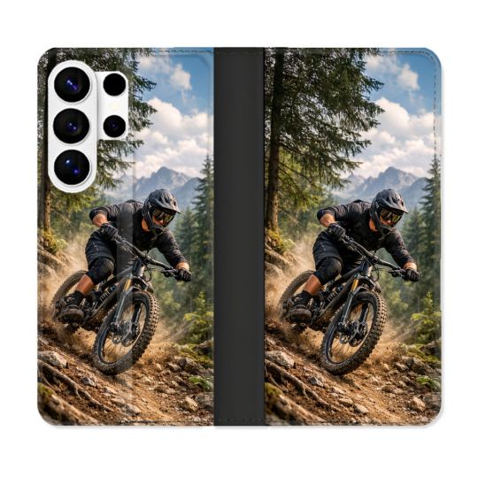 Housse cuir portefeuille Pour Samsung Galaxy S26 Ultra Sport VTT Montagne