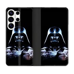 Housse cuir portefeuille Pour Samsung Galaxy S26 Ultra Star Wars - Dark Vador Noir