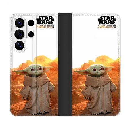 Housse cuir portefeuille Pour Samsung Galaxy S26 Ultra Star Wars - Yoda bebe soleil
