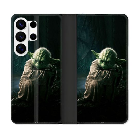 Housse cuir portefeuille Pour Samsung Galaxy S26 Ultra Star Wars - Yoda sombre
