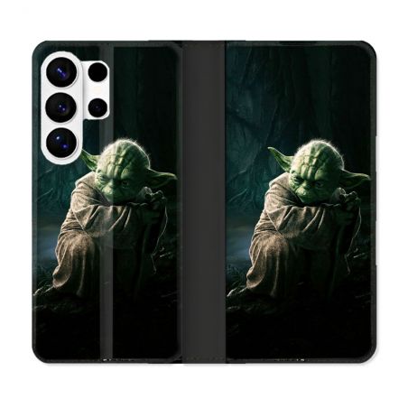 Housse cuir portefeuille Pour Samsung Galaxy S26 Ultra Star Wars - Yoda sombre