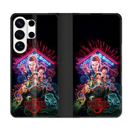 Housse cuir portefeuille Pour Samsung Galaxy S26 Ultra Stranger Things Affiche 3