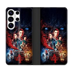 Housse cuir portefeuille Pour Samsung Galaxy S26 Ultra Stranger Things Affiche 4