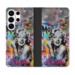 Housse cuir portefeuille Pour Samsung Galaxy S26 Ultra Street Art Maryline Monroe