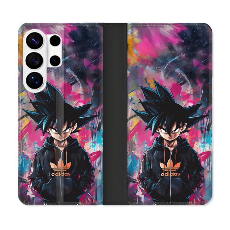 Housse cuir portefeuille Pour Samsung Galaxy S26 Ultra Street Art Sangoku