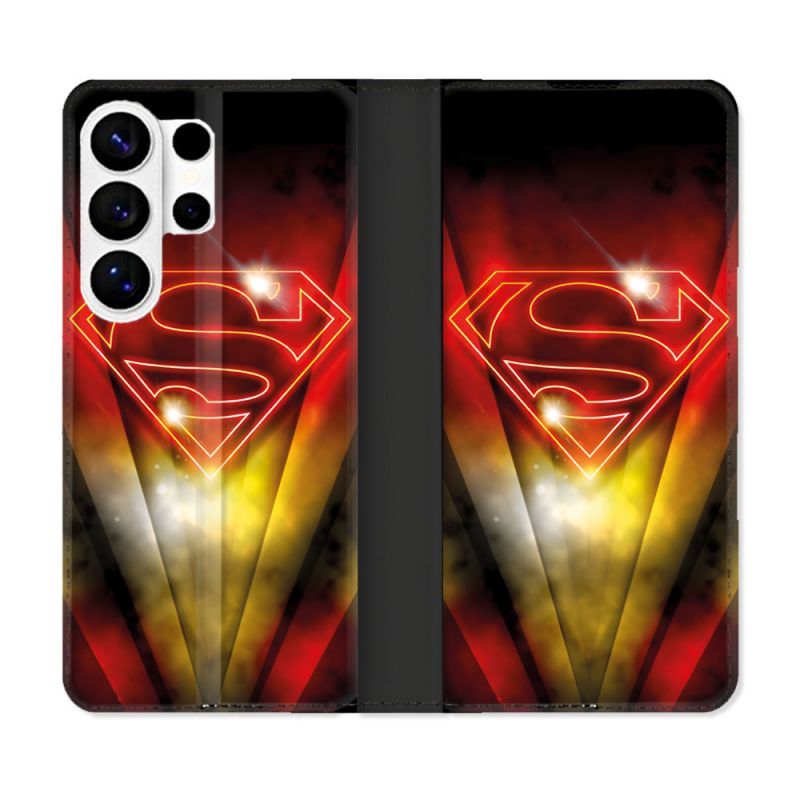 Housse cuir portefeuille Pour Samsung Galaxy S26 Ultra Superman Logo