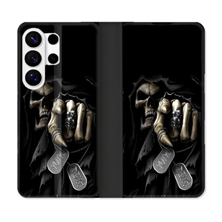 Housse cuir portefeuille Pour Samsung Galaxy S26 Ultra Tete de Mort Your Next