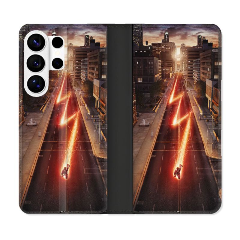 Housse cuir portefeuille Pour Samsung Galaxy S26 Ultra The Flash City