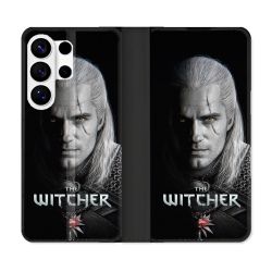 Housse cuir portefeuille Pour Samsung Galaxy S26 Ultra The Witcher Noir