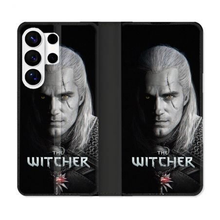 Housse cuir portefeuille Pour Samsung Galaxy S26 Ultra The Witcher Noir